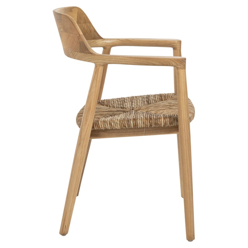 ΠΟΛΥΘΡΟΝΑ KINGSLEY HM9634.01 ΞΥΛΟ TEAK & ΨΑΘΑ ΣΕ ΦΥΣΙΚΟ ΧΡΩΜΑ 57,5x54x80Yεκ.