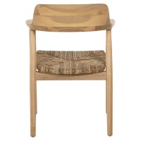 ΠΟΛΥΘΡΟΝΑ KINGSLEY HM9634.01 ΞΥΛΟ TEAK & ΨΑΘΑ ΣΕ ΦΥΣΙΚΟ ΧΡΩΜΑ 57,5x54x80Yεκ.