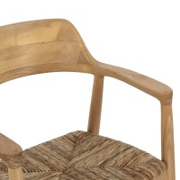 ΠΟΛΥΘΡΟΝΑ KINGSLEY HM9634.01 ΞΥΛΟ TEAK & ΨΑΘΑ ΣΕ ΦΥΣΙΚΟ ΧΡΩΜΑ 57,5x54x80Yεκ.