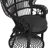 ΠΟΛΥΘΡΟΝΑ ROYAL PEACOCK HM9342.03 RATTAN ΜΑΥΡΟ-ΜΑΞΙΛΑΡΙ ΜΑΥΡΟ 114x72x150Yεκ.