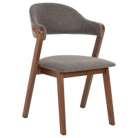 Σετ-2Τεμ.ΚΑΡΕΚΛΑ RIDER HM9734.01 RUBBERWOOD ΣΕ ΚΑΡΥΔΙ-ΥΦΑΣΜΑ ΓΚΡΙ 59x59x83Yεκ.
