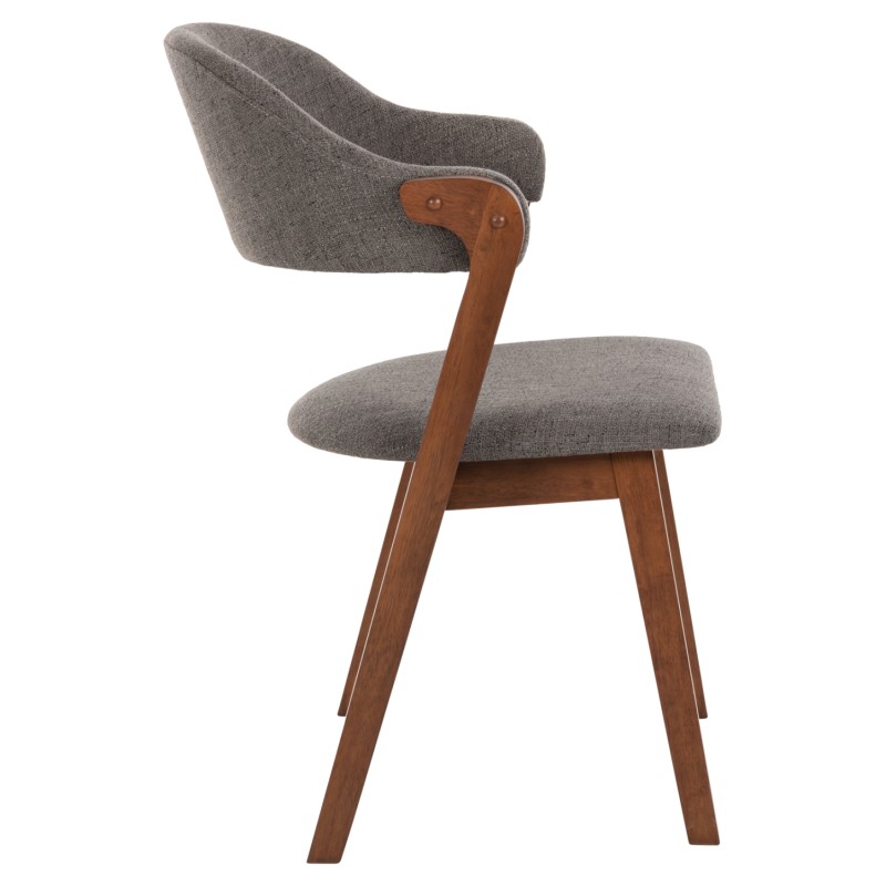 Σετ-2Τεμ.ΚΑΡΕΚΛΑ RIDER HM9734.01 RUBBERWOOD ΣΕ ΚΑΡΥΔΙ-ΥΦΑΣΜΑ ΓΚΡΙ 59x59x83Yεκ.