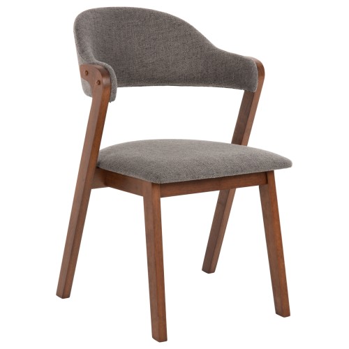 Σετ-2Τεμ.ΚΑΡΕΚΛΑ RIDER HM9734.01 RUBBERWOOD ΣΕ ΚΑΡΥΔΙ-ΥΦΑΣΜΑ ΓΚΡΙ 59x59x83Yεκ.
