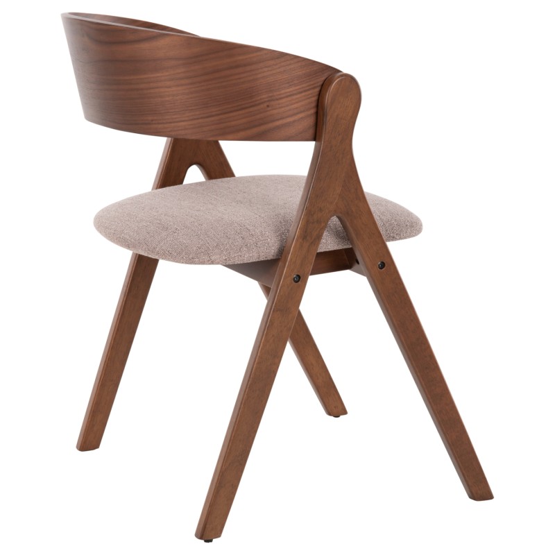 Σετ-2Τεμ.ΚΑΡΕΚΛΑ NEKKER HM9739.01 RUBBERWOOD ΣΕ ΚΑΡΥΔΙ-ΜΠΕΖ ΥΦΑΣΜΑ ΚΑΘΙΣΜΑ 56x55x78Yεκ.