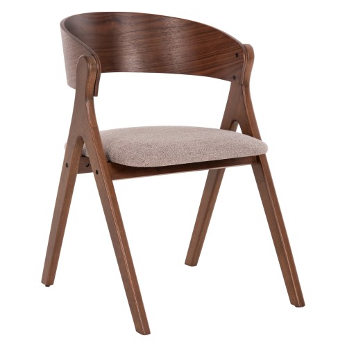 Σετ-2Τεμ.ΚΑΡΕΚΛΑ NEKKER HM9739.01 RUBBERWOOD ΣΕ ΚΑΡΥΔΙ-ΜΠΕΖ ΥΦΑΣΜΑ ΚΑΘΙΣΜΑ 56x55x78Yεκ.