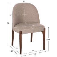 Σετ-2Τεμ.ΚΑΡΕΚΛΑ ΤΡΑΠΕΖΑΡΙΑΣ RAMMER HM9744.02 RUBBERWOOD ΣΕ ΚΑΡΥΔΙ-ΕΚΡΟΥ ΥΦΑΣΜΑ 57x55x86Υεκ.