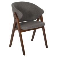 Σετ-2Τεμ.ΚΑΡΕΚΛΑ HANA HM9746.02 RUBBERWOOD ΣΕ ΚΑΡΥΔΙ ΧΡΩΜΑ-ΓΚΡΙ ΥΦΑΣΜΑ 55x60x84Yεκ.
