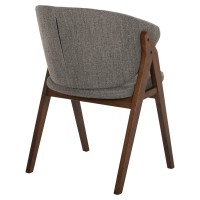 Σετ-2Τεμ.ΚΑΡΕΚΛΑ HANA HM9746.02 RUBBERWOOD ΣΕ ΚΑΡΥΔΙ ΧΡΩΜΑ-ΓΚΡΙ ΥΦΑΣΜΑ 55x60x84Yεκ.