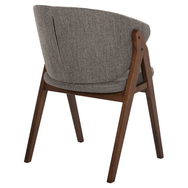 Σετ-2Τεμ.ΚΑΡΕΚΛΑ HANA HM9746.02 RUBBERWOOD ΣΕ ΚΑΡΥΔΙ ΧΡΩΜΑ-ΓΚΡΙ ΥΦΑΣΜΑ 55x60x84Yεκ.