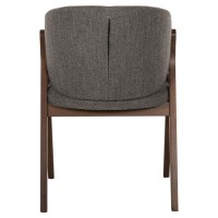 Σετ-2Τεμ.ΚΑΡΕΚΛΑ HANA HM9746.02 RUBBERWOOD ΣΕ ΚΑΡΥΔΙ ΧΡΩΜΑ-ΓΚΡΙ ΥΦΑΣΜΑ 55x60x84Yεκ.