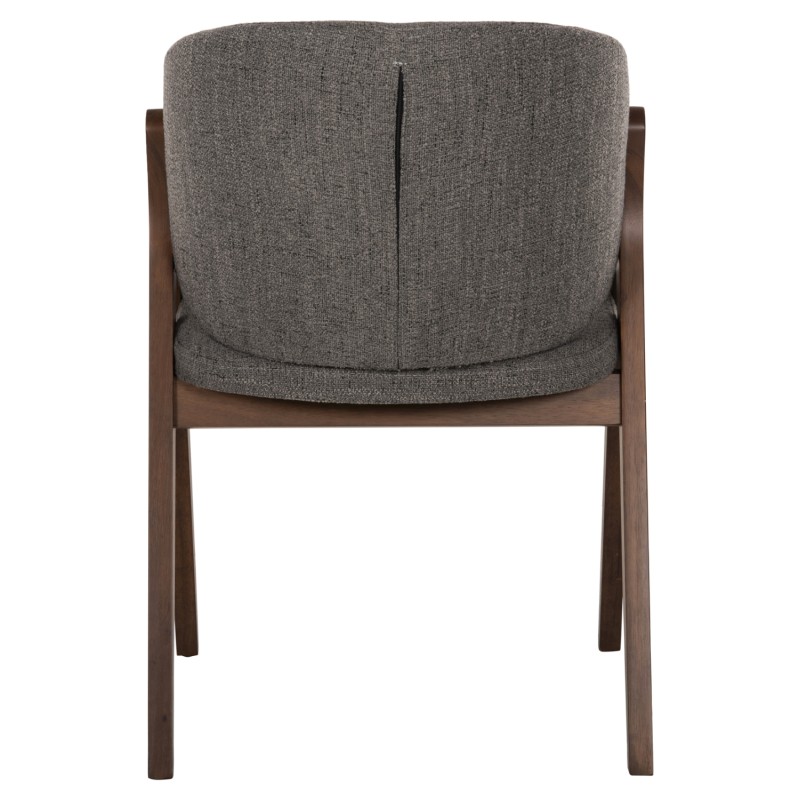 Σετ-2Τεμ.ΚΑΡΕΚΛΑ HANA HM9746.02 RUBBERWOOD ΣΕ ΚΑΡΥΔΙ ΧΡΩΜΑ-ΓΚΡΙ ΥΦΑΣΜΑ 55x60x84Yεκ.