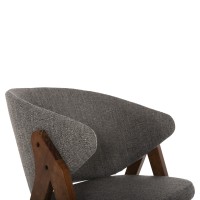 Σετ-2Τεμ.ΚΑΡΕΚΛΑ HANA HM9746.02 RUBBERWOOD ΣΕ ΚΑΡΥΔΙ ΧΡΩΜΑ-ΓΚΡΙ ΥΦΑΣΜΑ 55x60x84Yεκ.