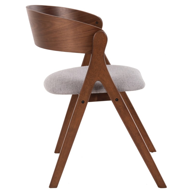 Σετ-2Τεμ.ΚΑΡΕΚΛΑ NEKKER HM9739.02 RUBBERWOOD ΣΕ ΚΑΡΥΔΙ-ΓΚΡΙ ΥΦΑΣΜΑ ΚΑΘΙΣΜΑ 56x55x78Yεκ.