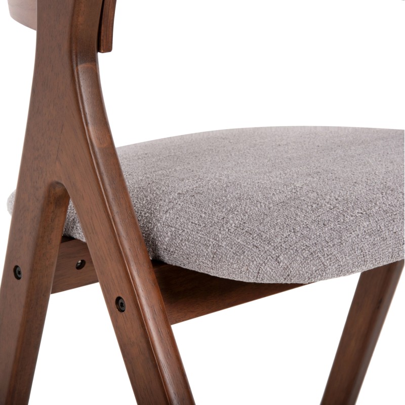 Σετ-2Τεμ.ΚΑΡΕΚΛΑ NEKKER HM9739.02 RUBBERWOOD ΣΕ ΚΑΡΥΔΙ-ΓΚΡΙ ΥΦΑΣΜΑ ΚΑΘΙΣΜΑ 56x55x78Yεκ.
