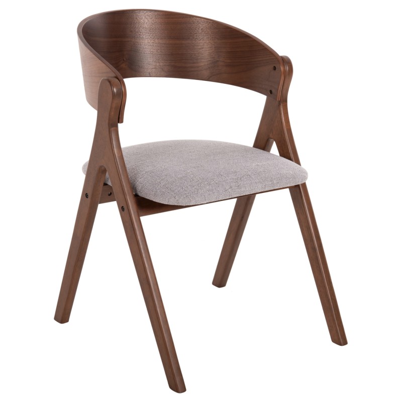 Σετ-2Τεμ.ΚΑΡΕΚΛΑ NEKKER HM9739.02 RUBBERWOOD ΣΕ ΚΑΡΥΔΙ-ΓΚΡΙ ΥΦΑΣΜΑ ΚΑΘΙΣΜΑ 56x55x78Yεκ.