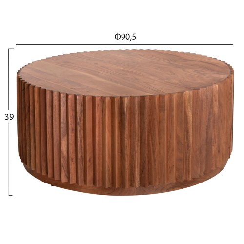 ΤΡΑΠΕΖΙ ΣΑΛΟΝΙΟΥ ΣΤΡΟΓΓΥΛΟ SEDGE HM9695 ΜΑΣΙΦ ΑΚΑΚΙΑ-ΦΥΣΙΚΟ ΧΡΩΜΑ Φ90Χ38Υεκ.