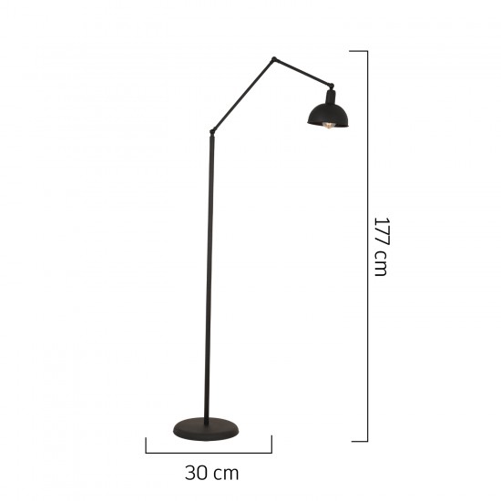 Φωτιστικό Δαπέδου ArteLibre GEMINI Μαύρο Μέταλλο 30x177cm