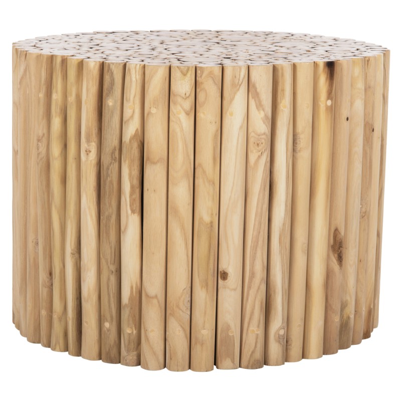 ΤΡΑΠΕΖΙ ΣΑΛΟΝΙΟΥ ΣΤΡΟΓΓΥΛΟ COOTER HM9864 ΚΛΑΔΙΑ TEAK-ΦΥΣΙΚΟ Φ60,5x46Υεκ.