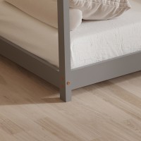 ΚΡΕΒΑΤΙ ΠΑΙΔΙΚΟ PEPE HM677.05 τ.MONTESSORI ΞΥΛΟ ΠΕΥΚΟ ΓΚΡΙ- 190x90εκ
