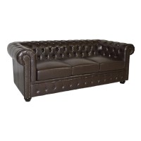 ΣΕΤ ΣΑΛΟΝΙ 2/ΘΕΣΙΟ & 3/ΘΕΣΙΟ CHESTERFIELD ΣΚΟΥΡΟ ΚΑΦΕ