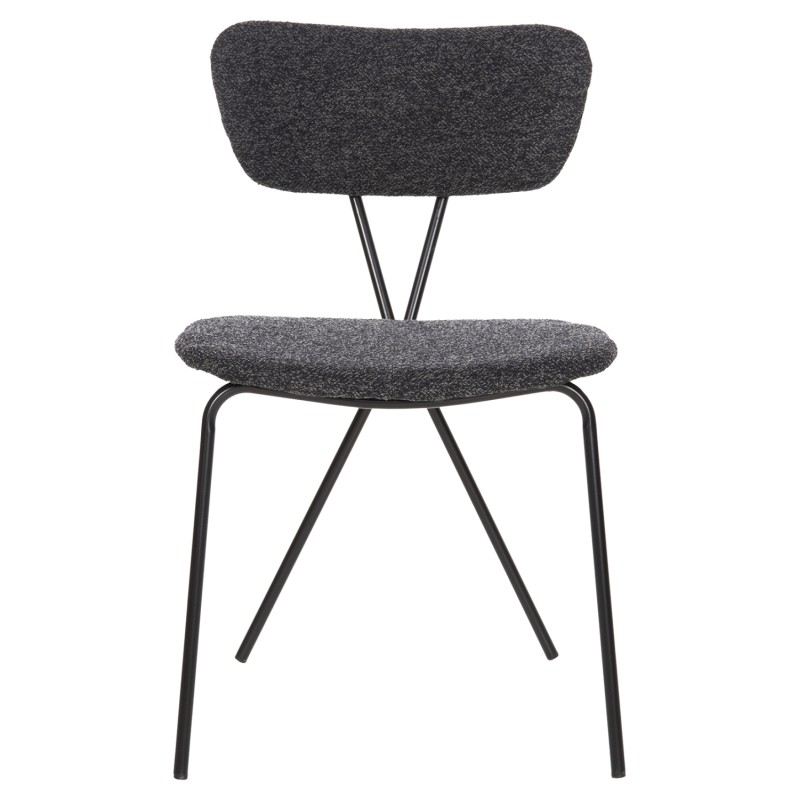 Σετ-4Τεμ.ΚΑΡΕΚΛΑ DORY HM9855.04 ΜΕΤΑΛΛΙΚΟΣ ΣΚΕΛΕΤΟΣ ΜΑΥΡΟΣ-ΣΚΟΥΡΟ ΓΚΡΙ ΥΦΑΣΜΑ 48,5x61x76Υεκ.