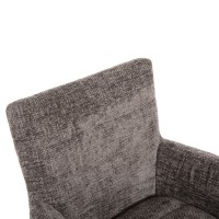 Σετ-2Τεμ.ΠΟΛΥΘΡΟΝΑΚΙ ΤΡΑΠΕΖΑΡΙΑΣ GAZER HM9845.03 ΓΚΡΙ YΦΑΣΜΑ-ΠΟΔΙΑ RUBBERWOOD 66x63x91Υεκ.