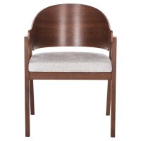 Σετ-2Τεμ.ΚΑΡΕΚΛΑ NERO HM9972 RUBBERWOOD ΣΕ ΚΑΡΥΔΙ-ΓΚΡΙ ΥΦΑΣΜΑ ΚΑΘΙΣΜΑ 56x56x78Yεκ.