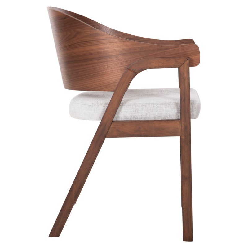 Σετ-2Τεμ.ΚΑΡΕΚΛΑ NERO HM9972 RUBBERWOOD ΣΕ ΚΑΡΥΔΙ-ΓΚΡΙ ΥΦΑΣΜΑ ΚΑΘΙΣΜΑ 56x56x78Yεκ.