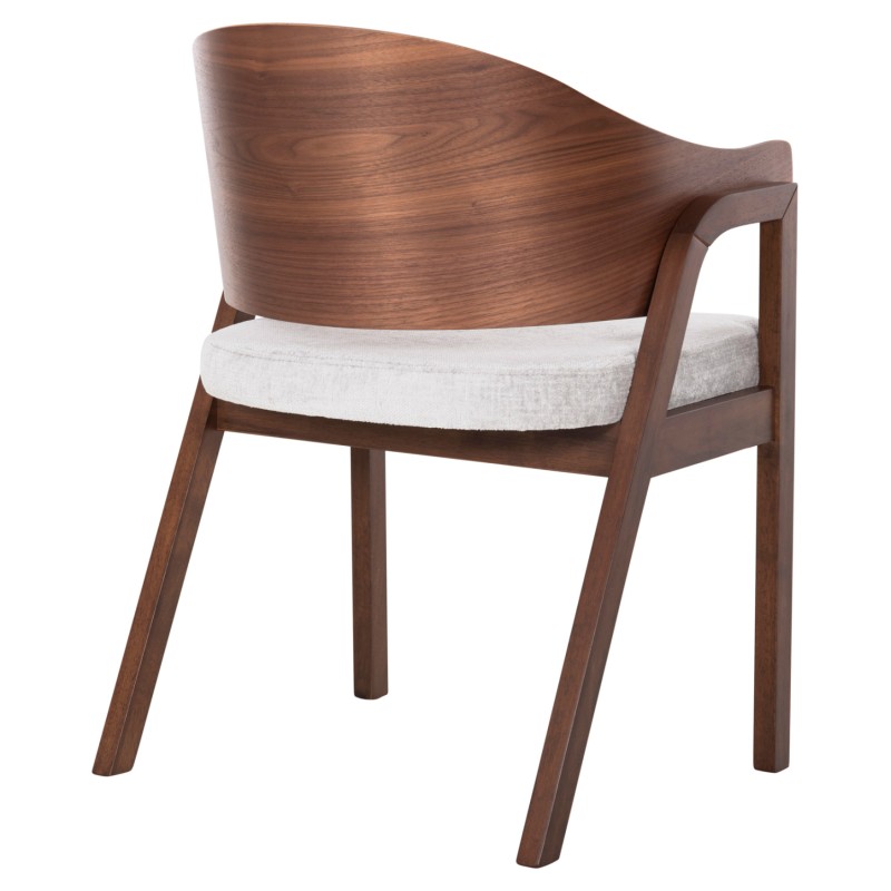 Σετ-2Τεμ.ΚΑΡΕΚΛΑ NERO HM9972 RUBBERWOOD ΣΕ ΚΑΡΥΔΙ-ΓΚΡΙ ΥΦΑΣΜΑ ΚΑΘΙΣΜΑ 56x56x78Yεκ.