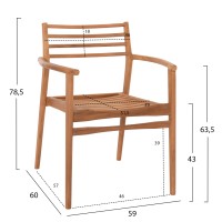 Σετ-2Τεμ.ΠΟΛΥΘΡΟΝΑ MOOSEN HM9936 ΜΑΣΙΦ ΞΥΛΟ TEAK ΣΕ ΦΥΣΙΚΟ 59x60x78,5Υ