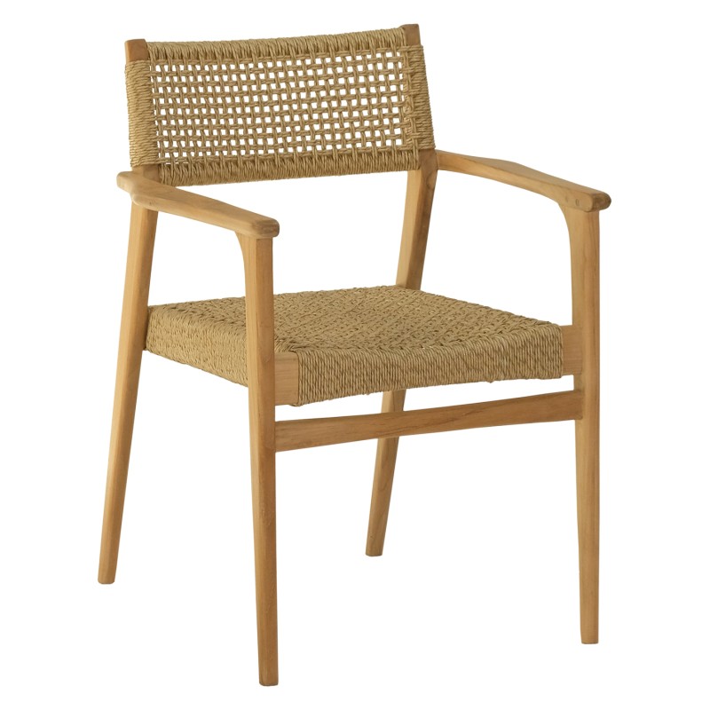 Σετ-2Τεμ.ΠΟΛΥΘΡΟΝΑ NEBO HM9937 ΞΥΛΟ TEAK & ΣΥΝΘ.RATTAN ΣΕ ΦΥΣΙΚΟ ΧΡΩΜΑ 57x63x80,5Υ