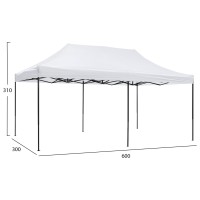 ΚΙΟΣΚΙ/GAZEBO MATTHEW HM6312 ΠΤΥΣΣΟΜΕΝΟ-ΣΚΕΛΕΤΟΣ ΜΕΤΑΛ.ΜΑΥΡΟΣ-ΛΕΥΚΟ ΥΦΑΣΜΑ 300x600x310Yεκ