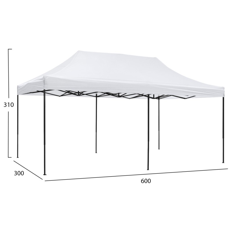 ΚΙΟΣΚΙ/GAZEBO MATTHEW HM6312 ΠΤΥΣΣΟΜΕΝΟ-ΣΚΕΛΕΤΟΣ ΜΕΤΑΛ.ΜΑΥΡΟΣ-ΛΕΥΚΟ ΥΦΑΣΜΑ 300x600x310Yεκ
