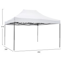 ΚΙΟΣΚΙ/GAZEBO MATTHEW HM6311 ΠΤΥΣΣΟΜΕΝΟ-ΣΚΕΛΕΤΟΣ ΜΕΤΑΛ.ΜΑΥΡΟΣ-ΛΕΥΚΟ ΥΦΑΣΜΑ 3x4,5x3,10Yμ