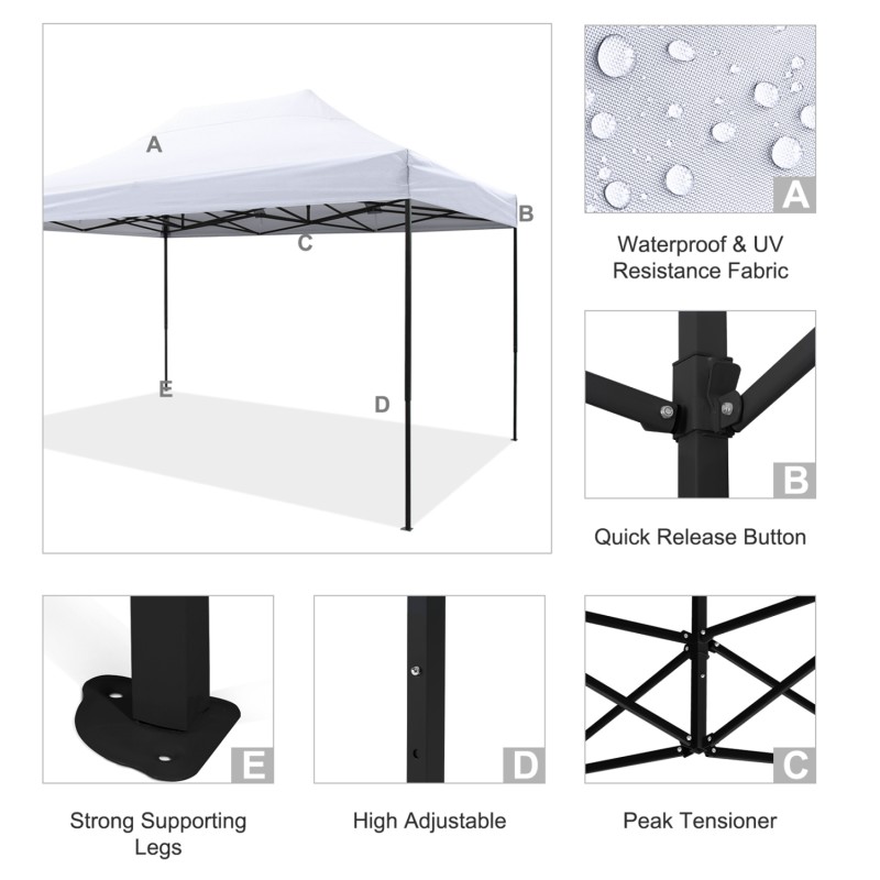 ΚΙΟΣΚΙ/GAZEBO MATTHEW HM6311 ΠΤΥΣΣΟΜΕΝΟ-ΣΚΕΛΕΤΟΣ ΜΕΤΑΛ.ΜΑΥΡΟΣ-ΛΕΥΚΟ ΥΦΑΣΜΑ 3x4,5x3,10Yμ