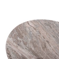 ΤΡΑΠΕΖΙ ΣΑΛΟΝΙΟΥ ΣΤΡΟΓΓΥΛΟ MALED HM18002 ΓΚΡΙ ΜΑΡΜΑΡO-ΞΥΛΟ MANGO Φ60x44,5Υεκ.