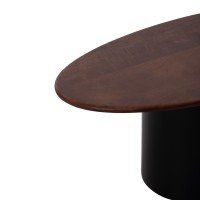 ΤΡΑΠΕΖΙA ΣΑΛΟΝΙΟΥ 3ΤΜΧ PEBBLES HM18004 MANGO TOP-ΜΕΤΑΛΛΙΚΕΣ ΜΑΥΡΕΣ ΒΑΣΕΙΣ