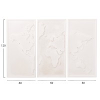 ΠΙΝΑΚΑΣ 3-ΠΤΥΧΟΣ WORLD MAP SANTORINI HM4504 MDF ΣΕ ΥΠΟΛΕΥΚΟ ΧΡΩΜΑ 180x4(πάχος)x120Υεκ.