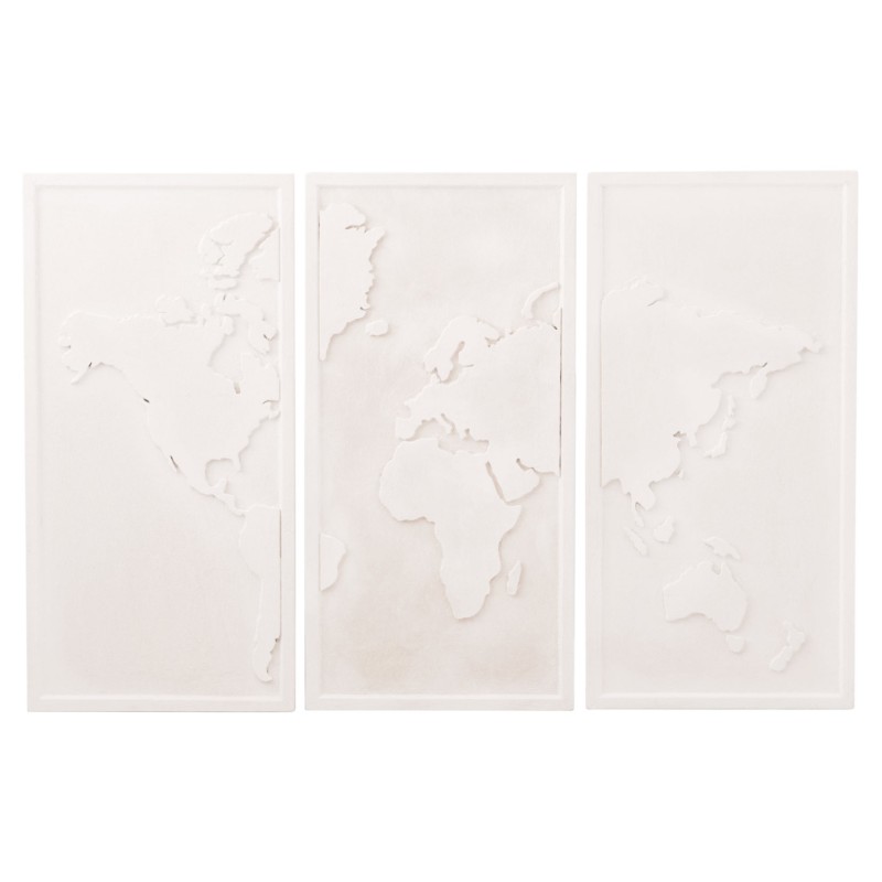 ΠΙΝΑΚΑΣ 3-ΠΤΥΧΟΣ WORLD MAP SANTORINI HM4504 MDF ΣΕ ΥΠΟΛΕΥΚΟ ΧΡΩΜΑ 180x4(πάχος)x120Υεκ.
