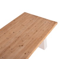ΤΡΑΠΕΖΙ ΣΕΙΡΑ SANTORINI HM18042 ΤΟΠ ΞΥΛΟ ΕΛΑΤΟΥ-ΠΟΔΙΑ MDF ΥΠΟΛΕΥΚΑ 179x90x75Υεκ.