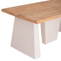 ΤΡΑΠΕΖΙ ΣΕΙΡΑ SANTORINI HM18042 ΤΟΠ ΞΥΛΟ ΕΛΑΤΟΥ-ΠΟΔΙΑ MDF ΥΠΟΛΕΥΚΑ 179x90x75Υεκ.
