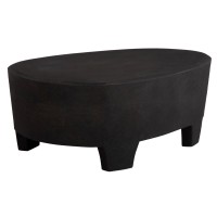 ΤΡΑΠΕΖΙ ΣΑΛΟΝΙΟΥ ΟΒΑΛ ΣΕΙΡΑ SANTORINI HM18066 MDF ΣΕ ΜΑΥΡΟ ΧΡΩΜΑ 100x60x33Υεκ.