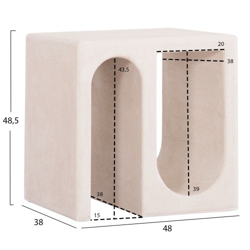 ΤΡΑΠΕΖΙ ΣΑΛΟΝΙΟΥ ΣΕΙΡΑ SANTORINI HM18070 MDF ΣΕ ΥΠΟΛΕΥΚΟ ΧΡΩΜΑ 48x38x48,5Υεκ.