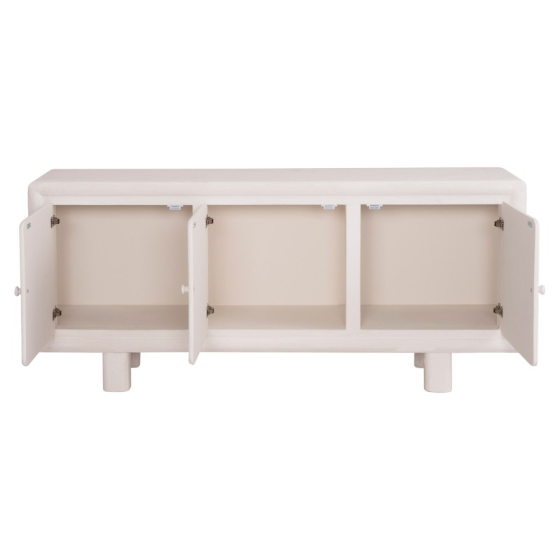 ΜΠΟΥΦΕΣ ΣΕΙΡΑ SANTORINI HM18068 MDF ΣΕ ΥΠΟΛΕΥΚΟ ΧΡΩΜΑ-3 ΠΟΡΤΕΣ 140x38x64Υεκ.