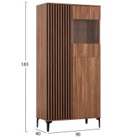 ΒΙΤΡΙΝΑ ΣΕΙΡΑ HARRY HM18011.01 ΜΕΛΑΜΙΝΗ ΣΚΟΥΡΟ ΦΥΣΙΚΟ ΞΥΛΟΥ-ΜΑΥΡΟ 90x40x185Υεκ.