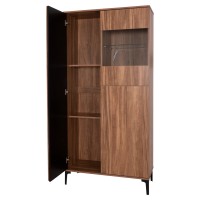 ΒΙΤΡΙΝΑ ΣΕΙΡΑ HARRY HM18011.01 ΜΕΛΑΜΙΝΗ ΣΚΟΥΡΟ ΦΥΣΙΚΟ ΞΥΛΟΥ-ΜΑΥΡΟ 90x40x185Υεκ.