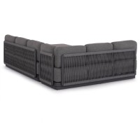 ΣΕΤ ΣΑΛΟΝΙ ΓΩΝΙΑ 3ΤΜΧ ELYSIA HM6187.01 ΣΚΟΥΡΟ ΓΚΡΙ ΑΛΟΥΜΙΝΙΟ-ΣΧΟΙΝΙ-P.E.ΥΦΑΣΜΑ
