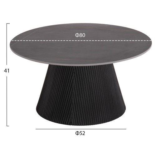 ΣΕΤ 2ΤΜΧ ΤΡΑΠΕΖΙΑ ΣΑΛΟΝΙΟΥ DUNCAN HM21081 MDF ΚΑΙ ΚΕΡΑΜΙΚΟ TOP Φ80εκ & Φ45εκ