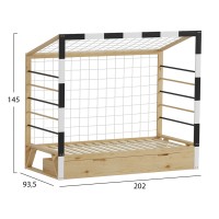 ΚΡΕΒΑΤΙ ΠΑΙΔΙΚΟ τ.MONTESSORI ΜΕ ΣΥΡΤΑΡΙ GOALIE HM700 ΞΥΛΟ ΠΕΥΚΟΥ ΦΥΣΙΚΟ-ΛΕΥΚΟ-ΜΑΥΡΟ- 190x90εκ
