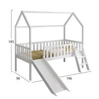 ΠΑΙΔΙΚΟ ΚΡΕΒΑΤΙ τ.MONTESSORI ΜΕ ΤΣΟΥΛΗΘΡΑ PHYLLIS HM701.03 ΞΥΛΟ ΠΕΥΚΟΥ ΛΕΥΚΟ ΓΙΑ 90x190εκ